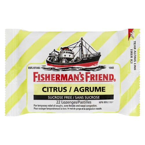 Fisherman's Friend Sucrose Free Lozenges Citrus 22 EA