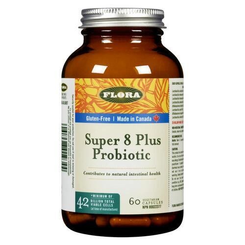 Flora Gluten-Free Probiotic Super 8 Plus Vegetarian Capsules 60 Count
