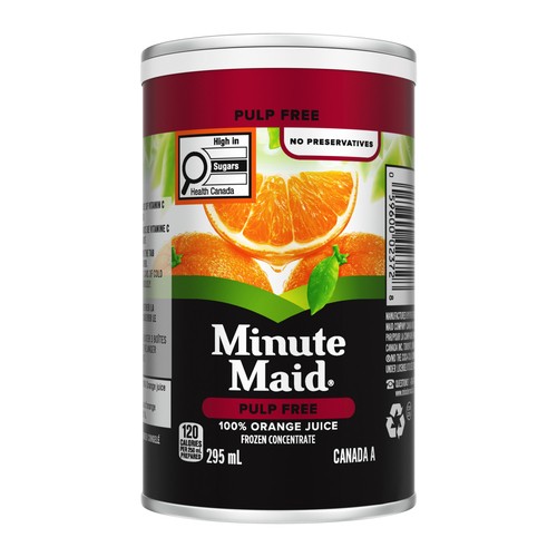 Minute Maid Frozen Beverage Concentrate Orange Juice Pulp Free  295 ml