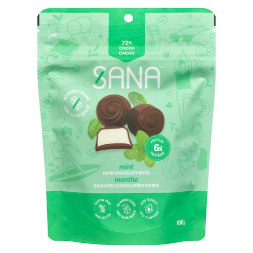 Sana Dark Chocolaty Bites Mint 100 g