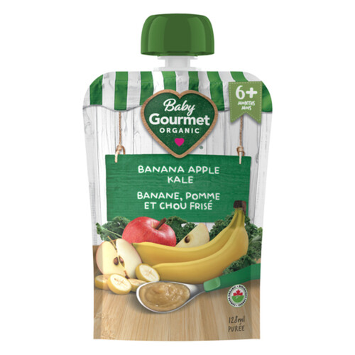Baby Gourmet Organic Puree Banana Apple Kale 128 ml