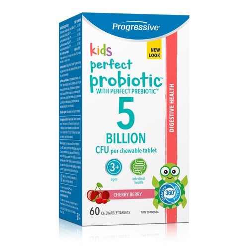 Progressive Kids Perfect Probiotic 5 Billion Chewable Tablet Cherry Berry 60 Count