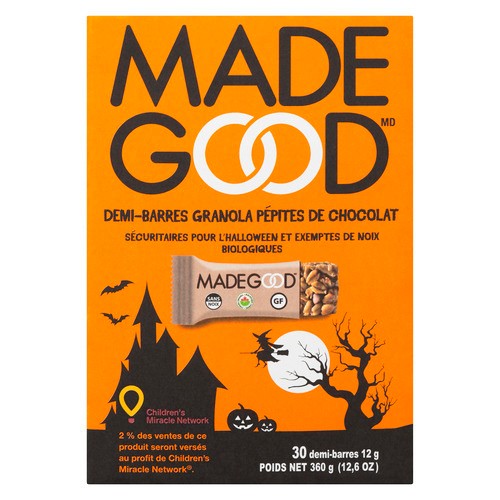 MadeGood Organic Mini Granola Bars Halloween Chocolate Chip 360 g