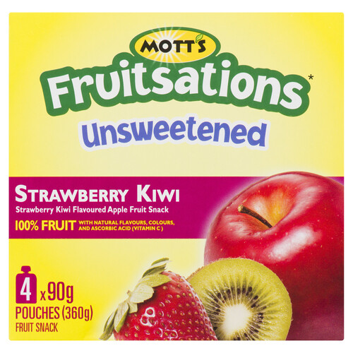 Mott's Fruitsations Unsweetened Apple Fruit Snack Strawberry Kiwi 4 x 90 g
