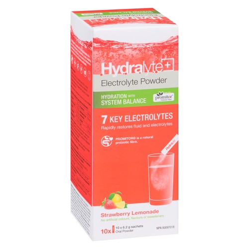 Hydralyte  Plus Digestive Powder Strawberry Lemon 10 EA