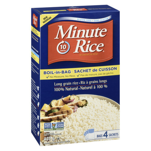 Minute Rice Boil In A Bag Long Grain Rice Precooked 450 g