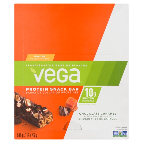 Vega Gluten-Free Protein Snack Bars Chocolate Caramel 12 Pack