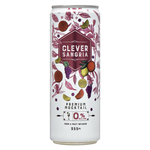 Clever Mocktail Non Alcohol Premium Sangria 355 ml (Can)