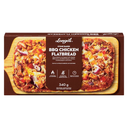 Longo's Frozen Flatbread Pizza Stone Baked BBQ Chicken 340 g