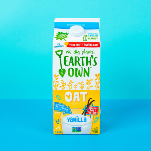 Earth's Own Oat Milk Vanilla Plant-Based Beverage Dairy-Free 1.75 L