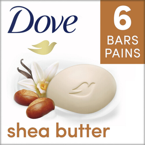 Dove Beauty Bar Shea Butter More Moisturizing Than Bar Soap 6x106 g