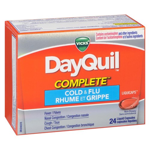 Vicks DayQuil Complete Cold & Flu 24 Liquid Capsules 