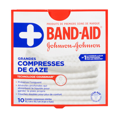 Band-Aid Large Gauze Pads 10.1 cm x 10.1 cm 10 EA