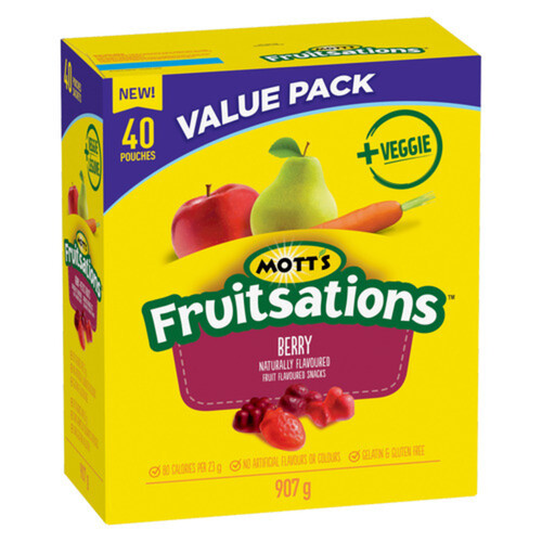 Mott's Fruit Flavoured Snacks Fruitsations + Veggie Berry 907 g