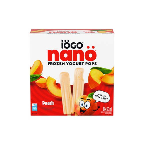 IOGO Nano Frozen Yogurt Pops Peach Real Fruit 400 ml
