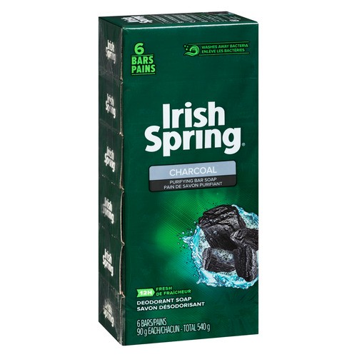 Irish Spring Soap Bar Charcoal 6 Pack 540 g