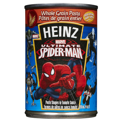 Heinz Spiderman Shaped Whole Grain Pasta In Tomato Sauce 398 ml