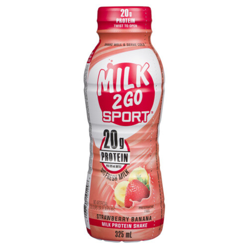 Milk 2 Go Sport Milk Protein Shake Strawberry Banana 325 ml