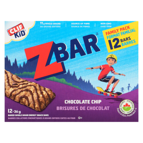 Clif Kid ZBar Bars Chocolate Chip Family Pack 432 g