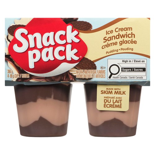 Snack Pack Pudding Cups Ice Cream Sandwich 4 x 99 g 
