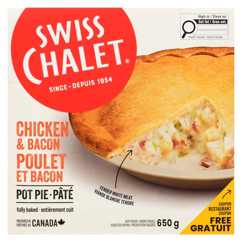 Swiss Chalet Frozen Pot Pie Chicken And Bacon 650 g
