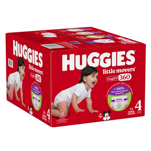 Huggies Little Movers Diapers Hugg Fit Size 4 64 Count