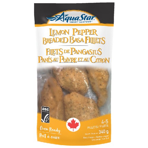 Aqua Star Frozen Breaded Basa Fillets Lemon Pepper 340 g