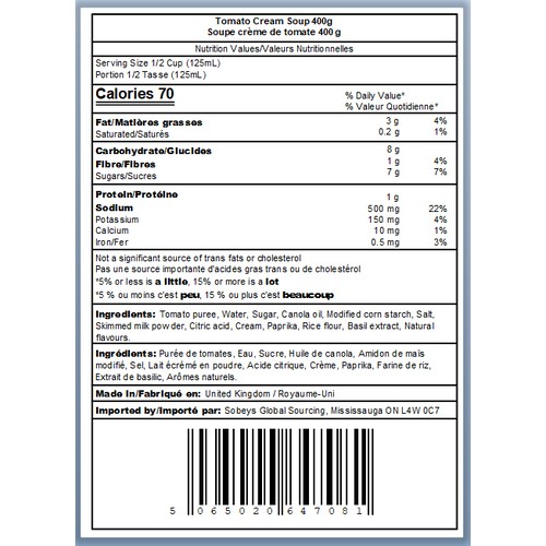 Sainsbury's Canned Soup Cream Of Tomato 400 g