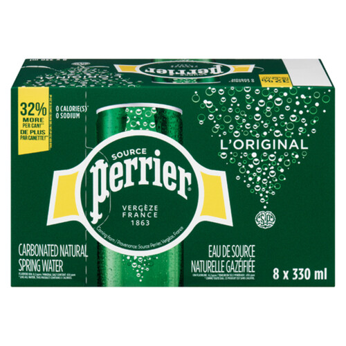 Perrier Sparkling Water Original 8 x 330 ml (cans)
