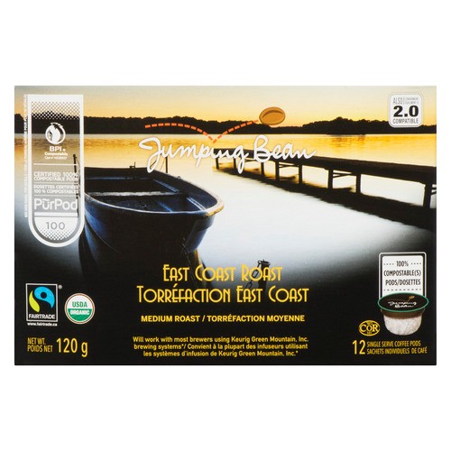 Jumping Bean East Coast Roast Coffee 12 K-Cups