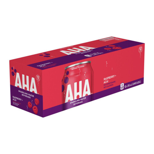 AHA Sparkling Water Raspberry Acai 12 x 355 ml (cans) Voilà Online