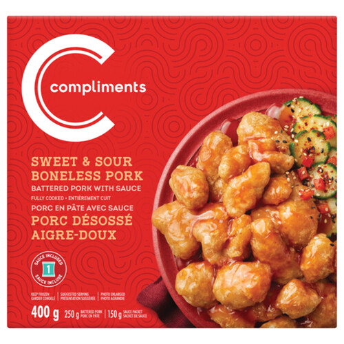 Compliments Frozen Battered Pork Boneless Sweet & Sour 400 g