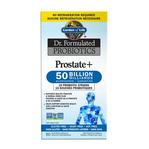 Garden Of Life Gluten-Free Probiotics Prostate+ Vegetarian Capsules 60 Count