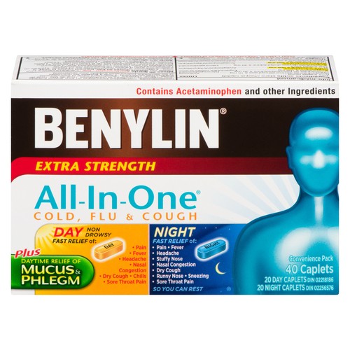 Benylin All-In-One Cold Flu & Cough Extra Strength 40 Caplets
