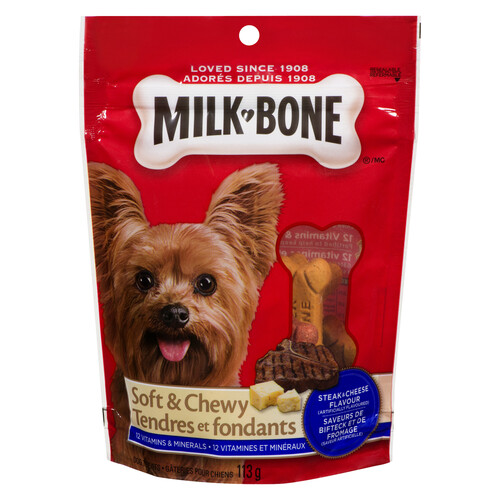 Milk-Bone Dog Treats Soft & Chewy Steak & Cheese 113 g