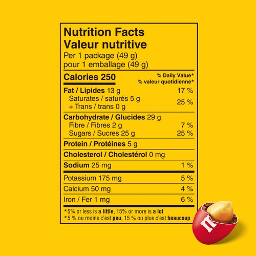 M&M'S Milk Chocolate Candies Peanut Bag 49 g