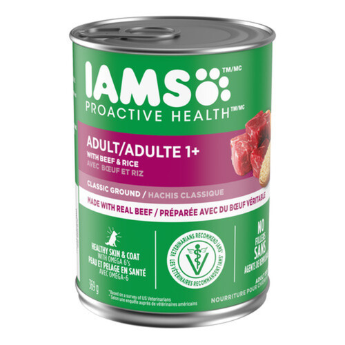IAMS Pro Active Health Wet Dog Food Ground Beef & Rice 369 g