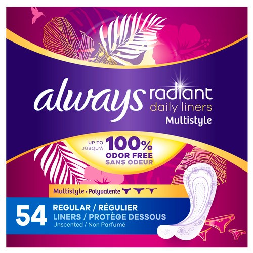 Always Panty Liners Max Protection Unscented 54 EA