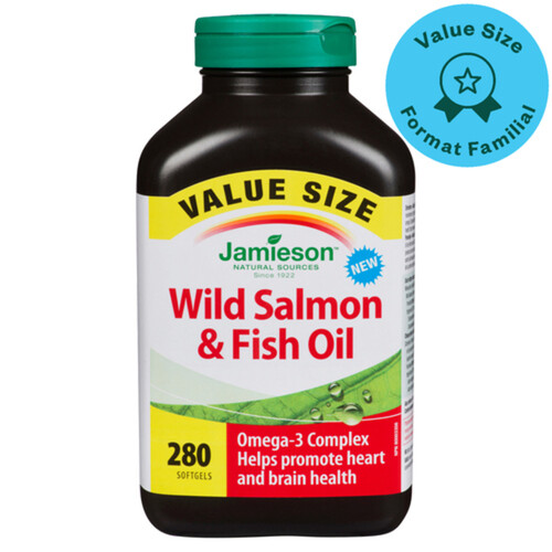 Jamieson Vitamin Wild Salmon & Fish Oil Softgels 280 Count