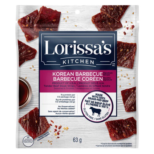 Lorissa's Kitchen Beef Jerky Korean Barbecue 63 g