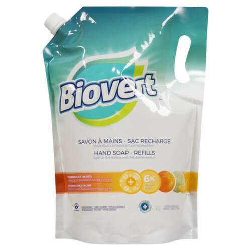 Bio-Vert Refill Bag Hand Soap Orange And Cantaloup 2 L