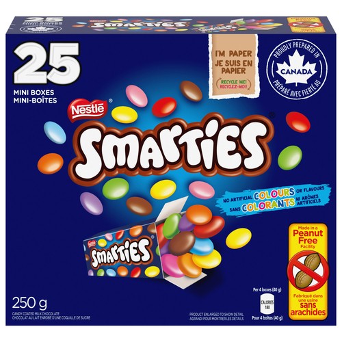 Smarties Peanut-Free Chocolate Mini Boxes 25 Count 250 g