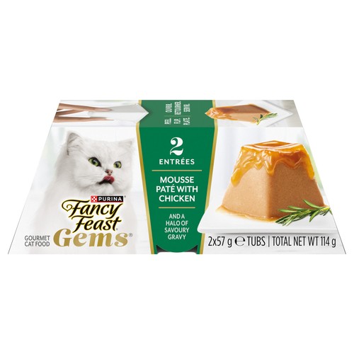 Fancy Feast Gems Wet Cat Food Mousse Paté With Chicken 2 x 57 g