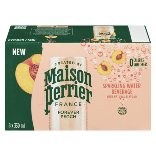 Maison Perrier Sparkling Water Peach 8 x 330 ml (cans)