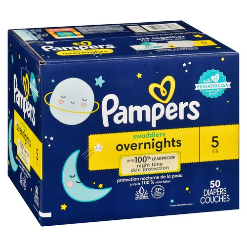 Pampers Swaddlers Diapers Overnight Super Size 5 50 Count