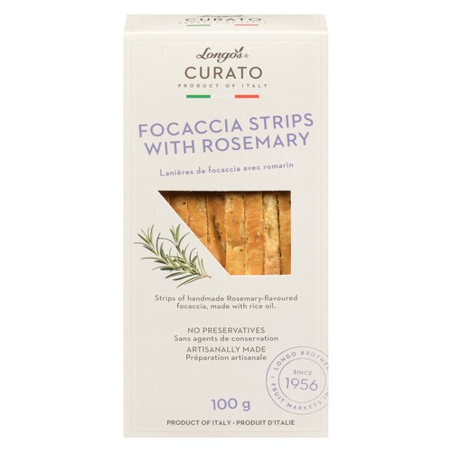 Longo's Curato Focaccia Strips Rosemary 100 g