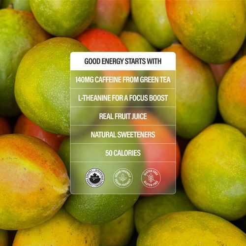 Guru Good Energy Drink Peach Mango Punch 24 x 355 ml (cans)