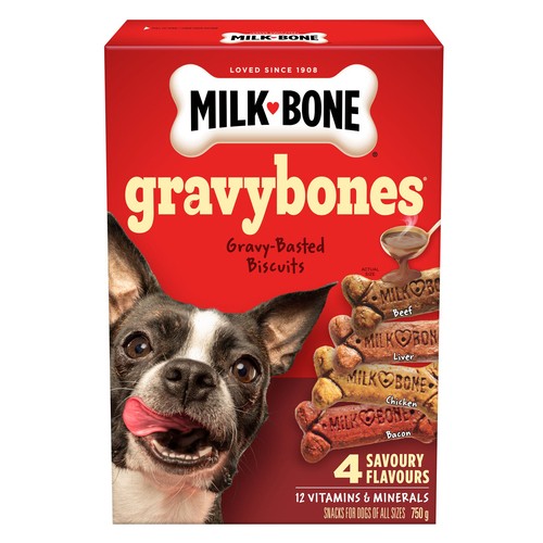 Milk-Bone Dog Biscuits Gravy Bones 4 Flavors 750 g