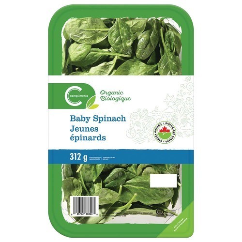 Compliments Organic Baby Spinach 312 g