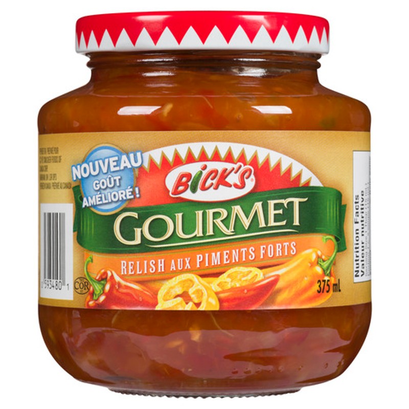 Bick's Gourmet Relish Hot Pepper 375 ml - Voilà Online Groceries & Offers